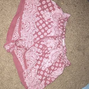 Pink and white pattern short